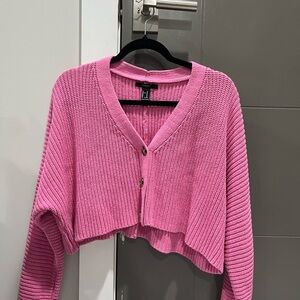 Divided Pink Chunky Knit Cardigan Sweater